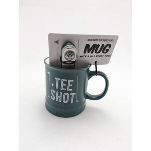 Mens Festive Voice Tee Shot Golf Mug With 6-In-1 Divot Tool Green Outdoor 600007